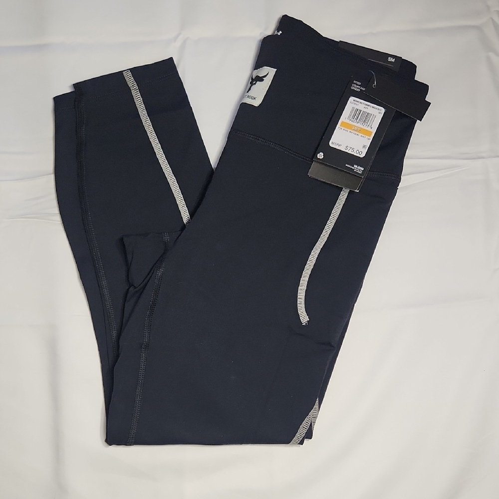 Under Armour Project Rock Meridian Ankle Leggings | Size Small | NWT | Black |